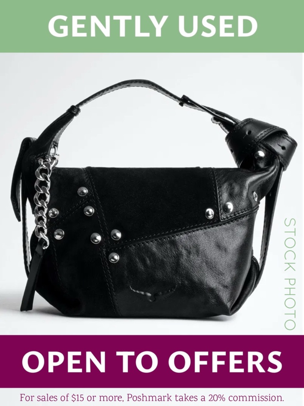 Zadig & Voltaire Le Cecilia Patchwork Studs Bag